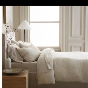 Quince Full Queen Linen Chambray Duvet Cover And Shams